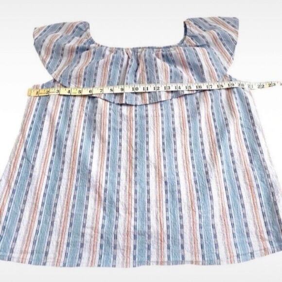 RD & Koko Multicolor Striped Off The Shoulder Ruffled Top, Size XL* (See Below) - Picture 4 of 7